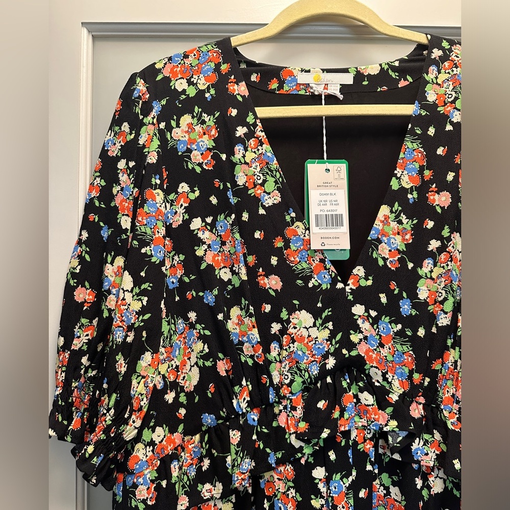NWT - Boden Ruffle Detail Midi Tea Dress - Picture 5 of 6
